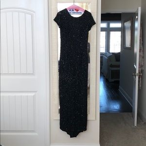 Adrianna Papell Black Sequin Gown